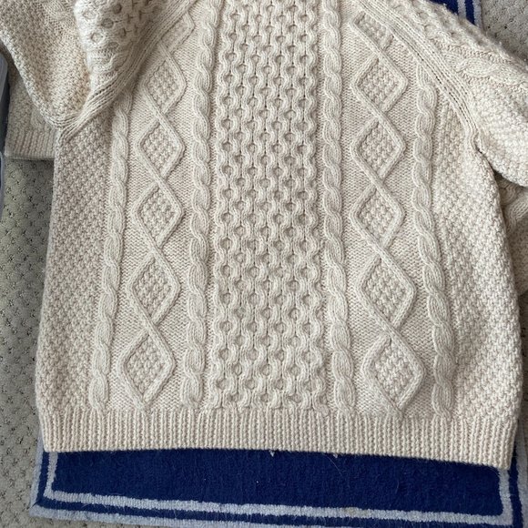 Vintage & Rare 90's Luciano Barbera Handknit Icelandic Cable Sweater Large - Picture 6 of 11